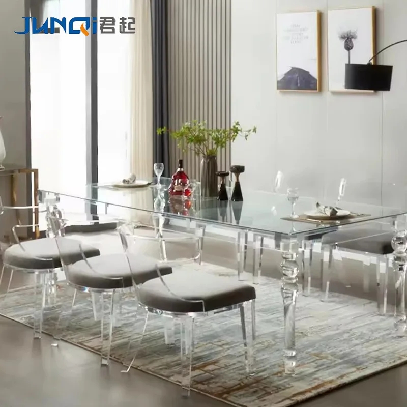 Transparent Crystal Glass Table Hotel Wedding Banquet Acrylic Resin Fashion 6-4 People Dining Table
Transparent Crystal Glass Table Hotel Wedding Banquet Acrylic Resin Fashion 6-4 People Dining Table