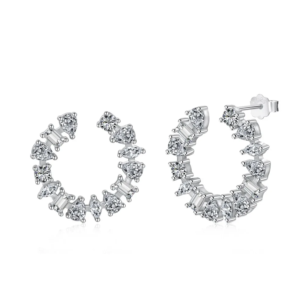 S925 silver earrings, irregular zircon inlay for women, fashionable and personalized design, simple and elegant earring jewelry
S925 silver earrings, irregular zircon inlay for women, fashionable and personalized design, simple and elegant earring jewelry