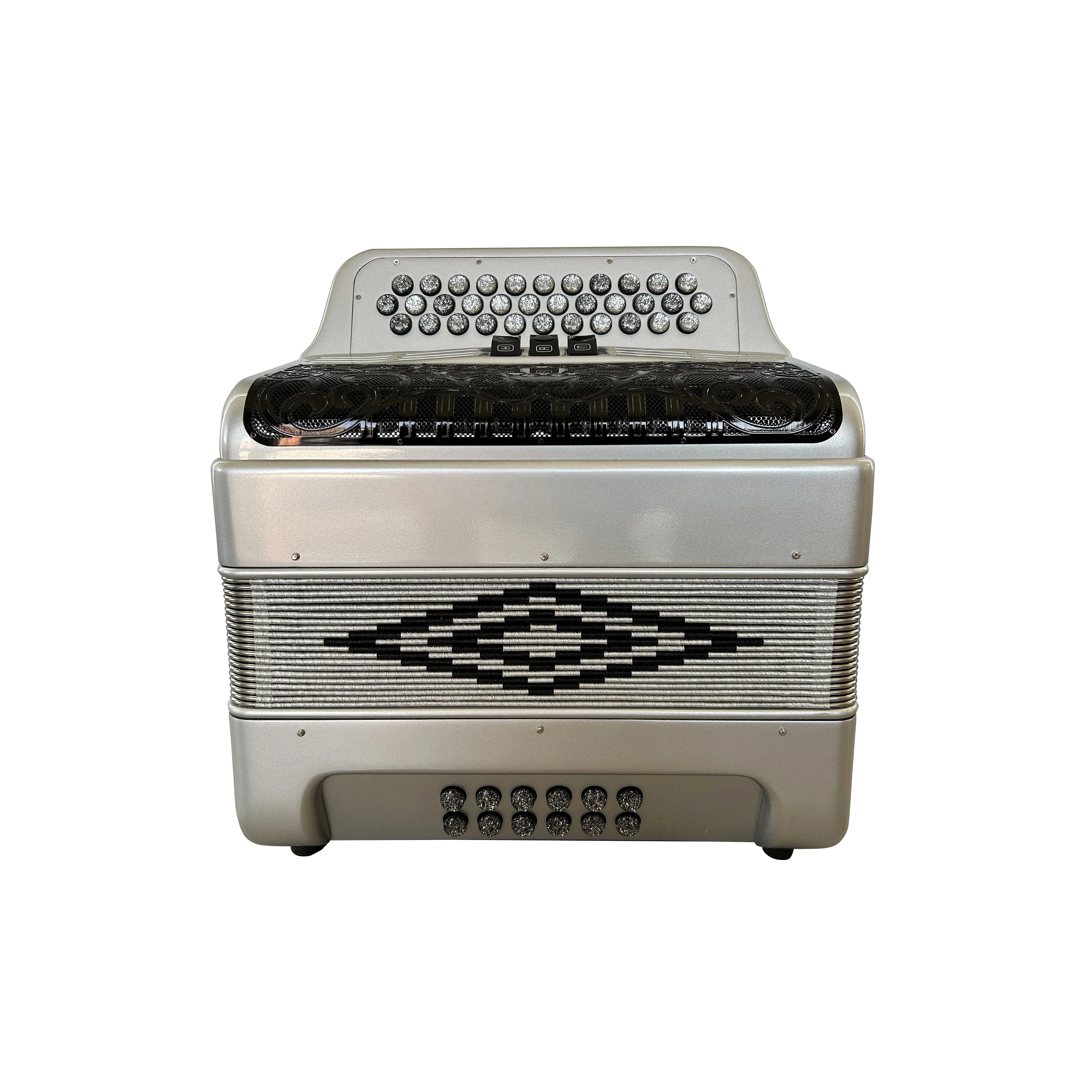 SEASOUND OEM 34 Buttons 12 Bass 3 Register Silver Body Accordion Instrument Black Grill Silver Buttons Acrodeon Musical JB3412C
SEASOUND OEM 34 Buttons 12 Bass 3 Register Silver Body Accordion Instrument Black Grill Silver Buttons Acrodeon Musical JB3412C