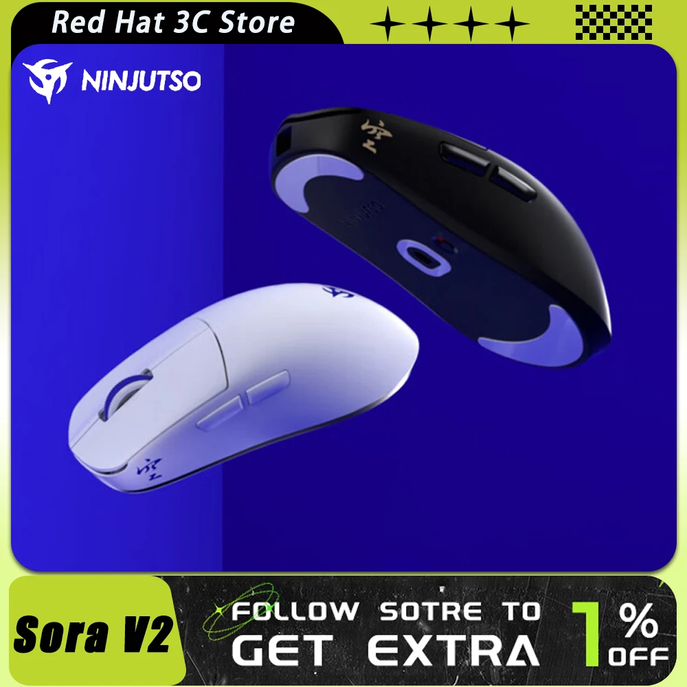 Ninjutso Sora V2 Wireless Mouse Dual Mode PAW3395 Lightweight 8k Return Gaming Mouse E-Sports Pc Gamer Accessories Mice Man Gift
Ninjutso Sora V2 Wireless Mouse Dual Mode PAW3395 Lightweight 8k Return Gaming Mouse E-Sports Pc Gamer Accessories Mice Man Gift