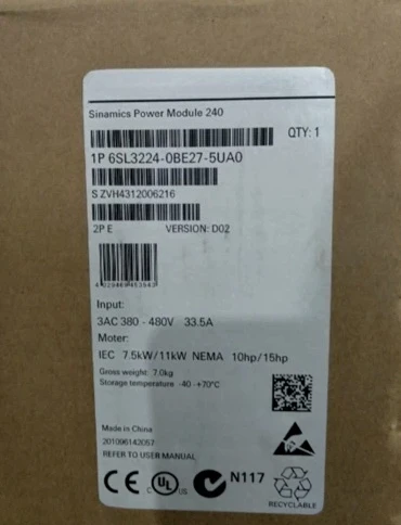 Совершенно новый 6SL3224-0BE27-5UA0 Быстрая доставка
Совершенно новый 6SL3224-0BE27-5UA0 Быстрая доставка