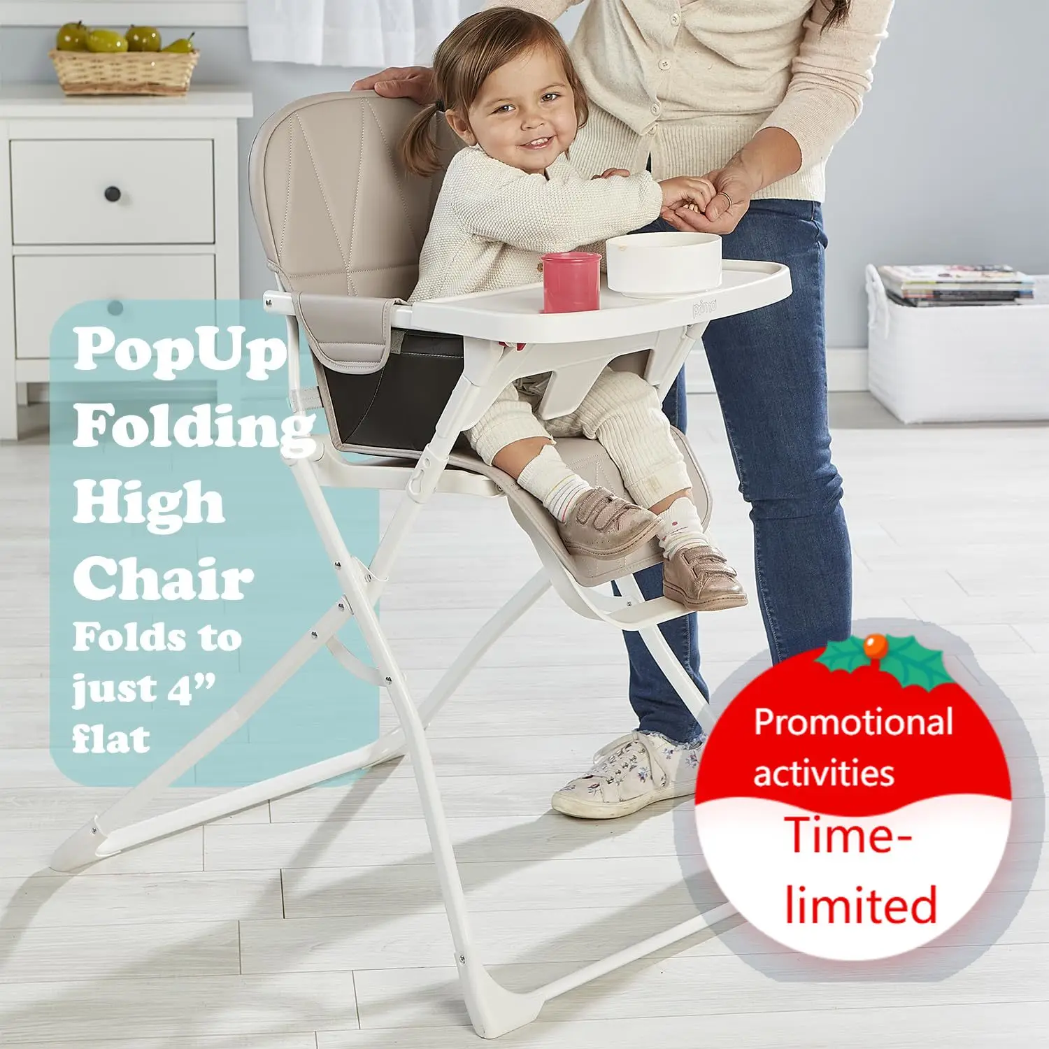 Primo PopUp Folding High Chair for Baby Age 6 to 36 Months - Taupe Folding Beach Style High Chair with Removable Dishwasher Safe
Primo PopUp Folding High Chair for Baby Age 6 to 36 Months - Taupe Folding Beach Style High Chair with Removable Dishwasher Safe