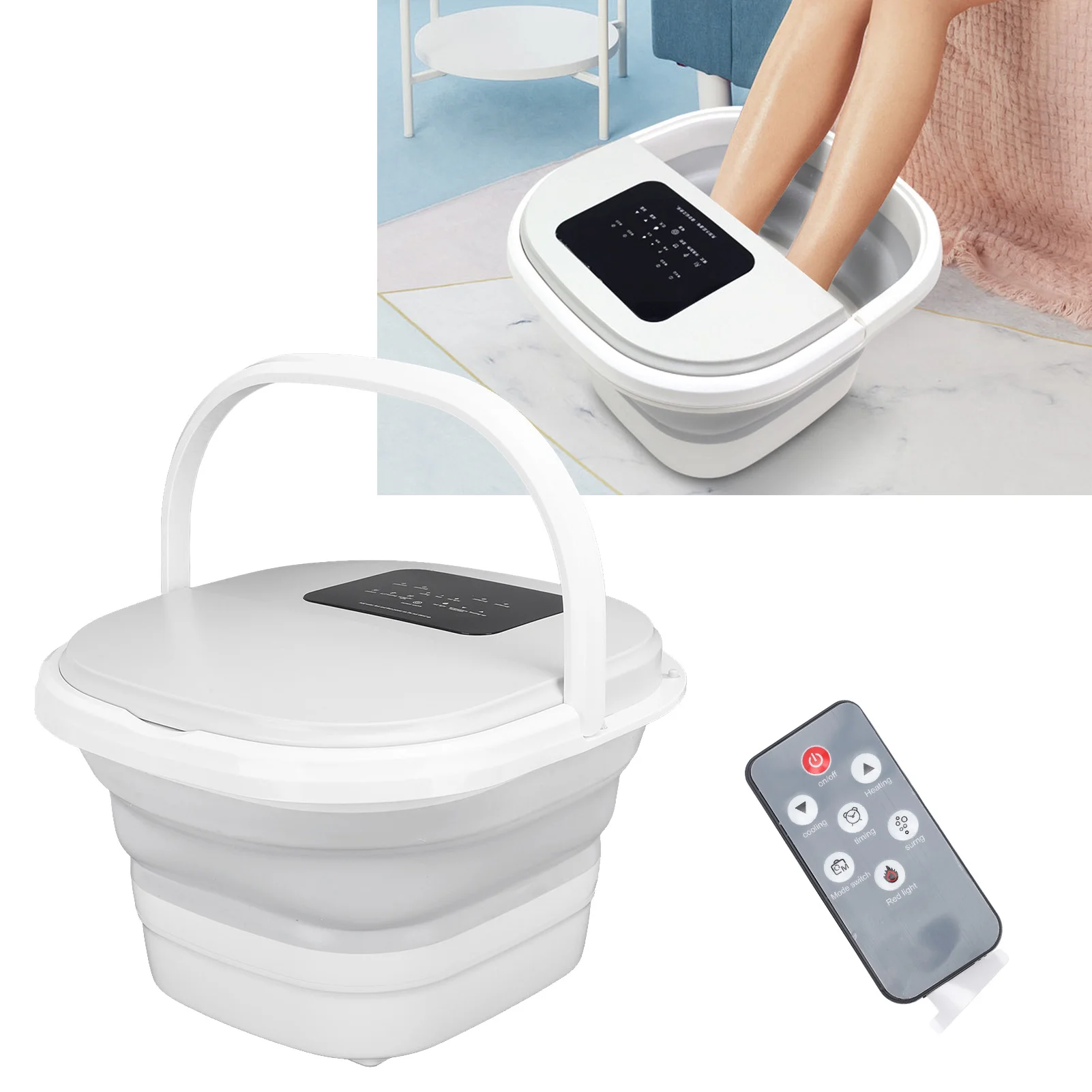 Foot Soaker Foot Soak Tub Smart Foldable 420W 8L Large Capacity Heating Foot Massager Spa Soaker with 8 Set Rollers Foot Spa Tub
Foot Soaker Foot Soak Tub Smart Foldable 420W 8L Large Capacity Heating Foot Massager Spa Soaker with 8 Set Rollers Foot Spa Tub