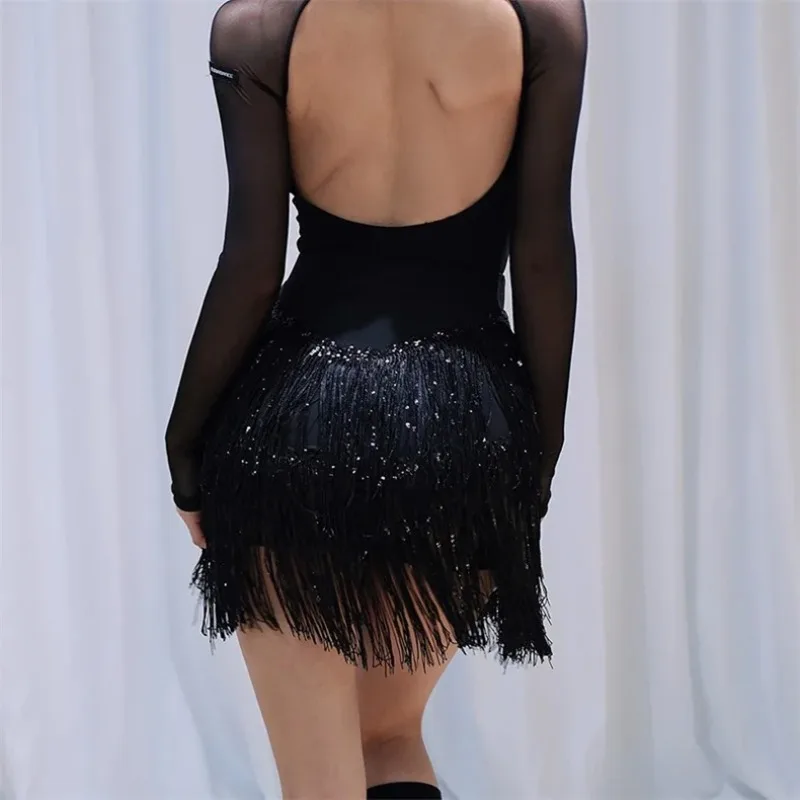 Womens Latin Dance Sequined Fringed Performance Dress Costume Stretch Sexy for Ballroom Cha-Cha Fringe Performance Practice
Womens Latin Dance Sequined Fringed Performance Dress Costume Stretch Sexy for Ballroom Cha-Cha Fringe Performance Practice
