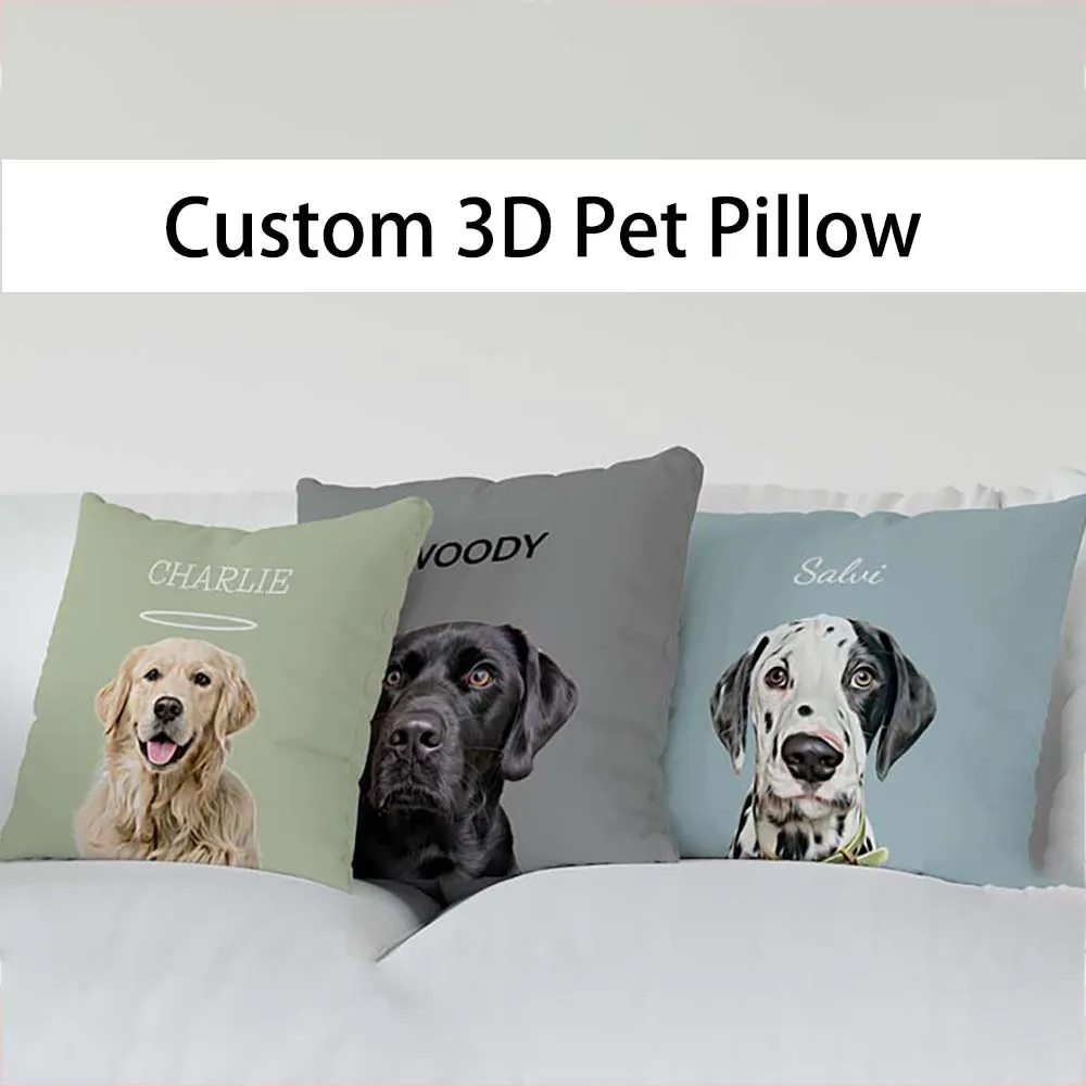 Personalized Animals Photo Name Cushion Pillow,Customized 3D Cat/Dog Throw Pillow,Custom Pet Pillow,Pet Loss Memorial Gift
Personalized Animals Photo Name Cushion Pillow,Customized 3D Cat/Dog Throw Pillow,Custom Pet Pillow,Pet Loss Memorial Gift