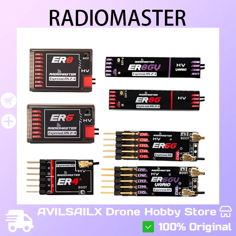 RadioMaster ER4 / ER6 / ER6G / ER6GV/ER8 / ER8G / ER8GV 2,4 ГГц ШИМ-приемник, подходит для небольших моделей с неподвижным крылом и моделей лодок
RadioMaster ER4 / ER6 / ER6G / ER6GV/ER8 / ER8G / ER8GV 2,4 ГГц ШИМ-приемник, подходит для небольших моделей с неподвижным крылом и моделей лодок