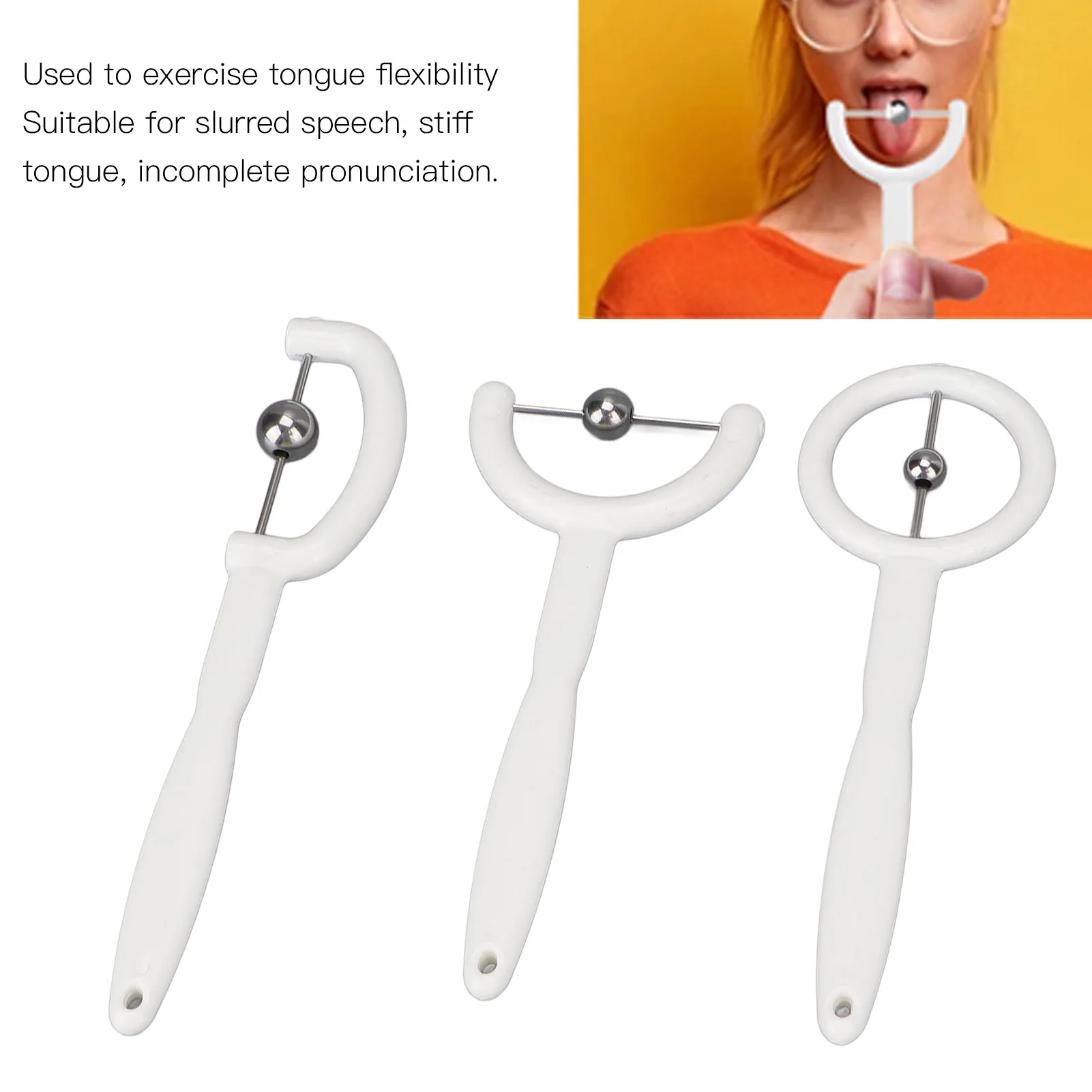 3pcs Tongue Tip Exercise Set 304 Stainless Steel Balls Oral Muscle Strength Tongue Training Tools White
3pcs Tongue Tip Exercise Set 304 Stainless Steel Balls Oral Muscle Strength Tongue Training Tools White