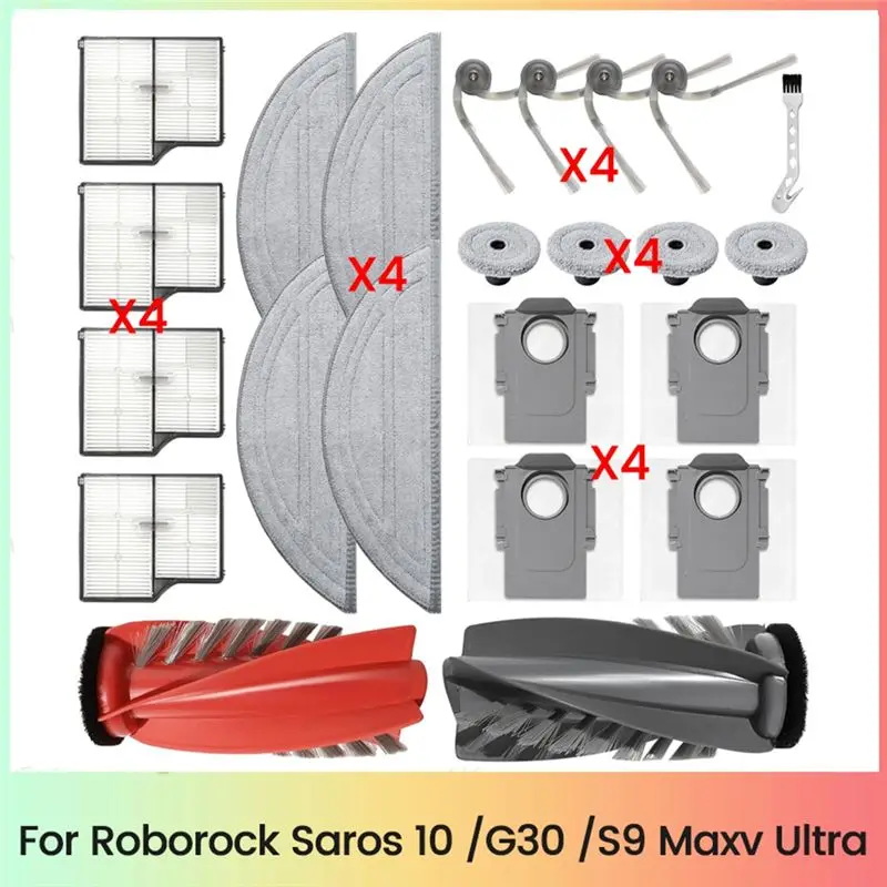 A67M-23Pcs For Roborock Saros 10 /G30/S9 Maxv Ultra Vacuum Cleaner Parts Main Side Brush Filter Mop Pad Dust Bag Accessories Kit
A67M-23Pcs For Roborock Saros 10 /G30/S9 Maxv Ultra Vacuum Cleaner Parts Main Side Brush Filter Mop Pad Dust Bag Accessories Kit