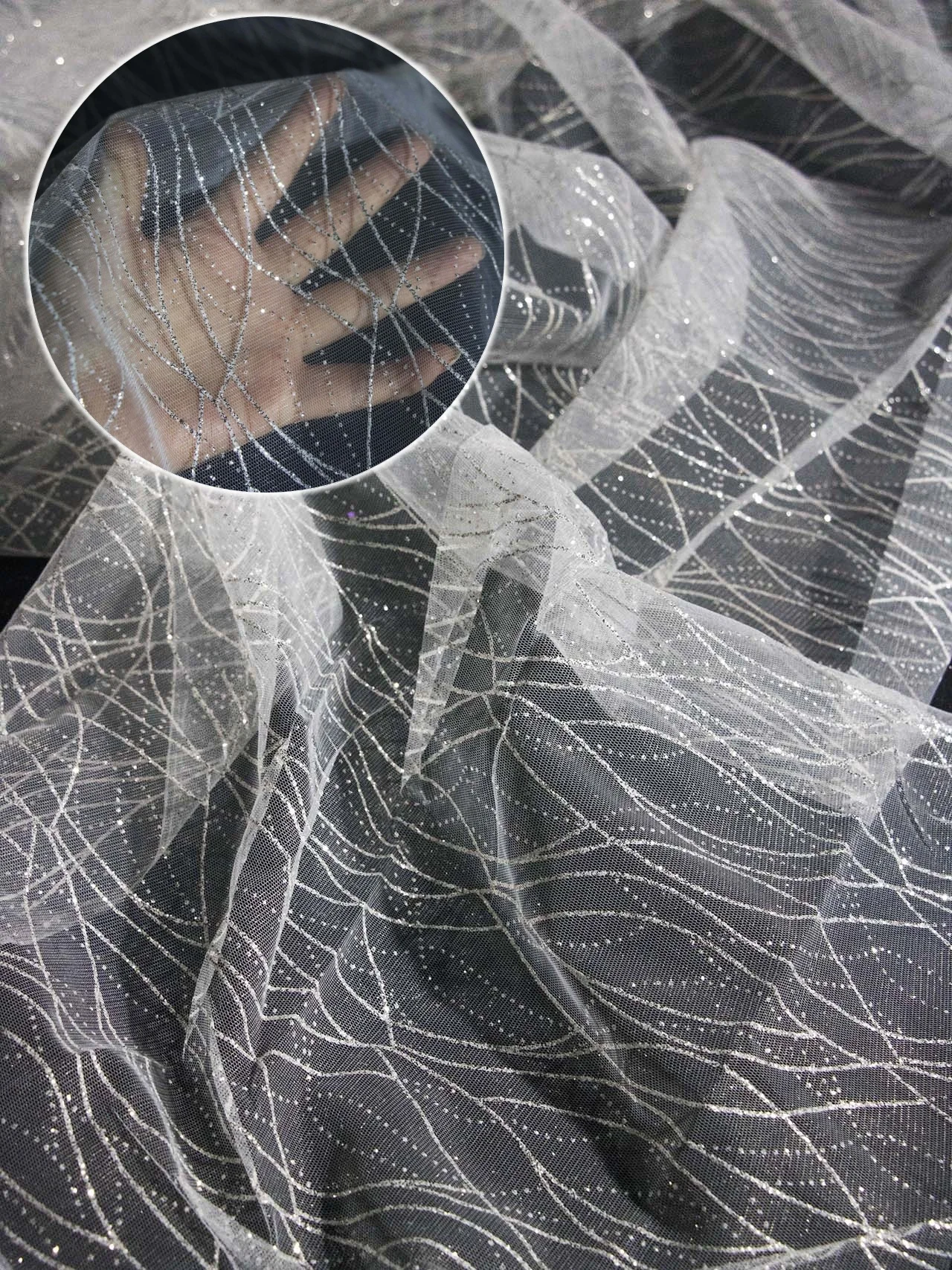 Striped spray silver glitter pink glitter transparent mesh sewing wedding dress fabric mesh accessories
Striped spray silver glitter pink glitter transparent mesh sewing wedding dress fabric mesh accessories