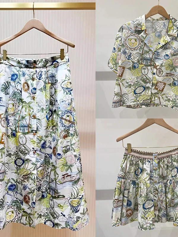 Summer 2026 New Arrival Starfish Coconut Tree Vacation Theme Turn-down Collar Shirt Long Short Half-skirt Set Women's Cotton ...
Summer 2026 New Arrival Starfish Coconut Tree Vacation Theme Turn-down Collar Shirt Long Short Half-skirt Set Women's Cotton ...