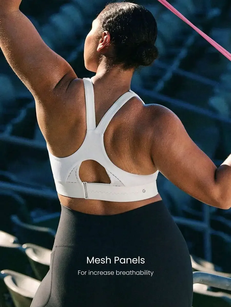 Plus Size Quick Dry Sports Bra With Mesh Panels Front Zipper Medium Impact Workout Gym Wear
Plus Size Quick Dry Sports Bra With Mesh Panels Front Zipper Medium Impact Workout Gym Wear