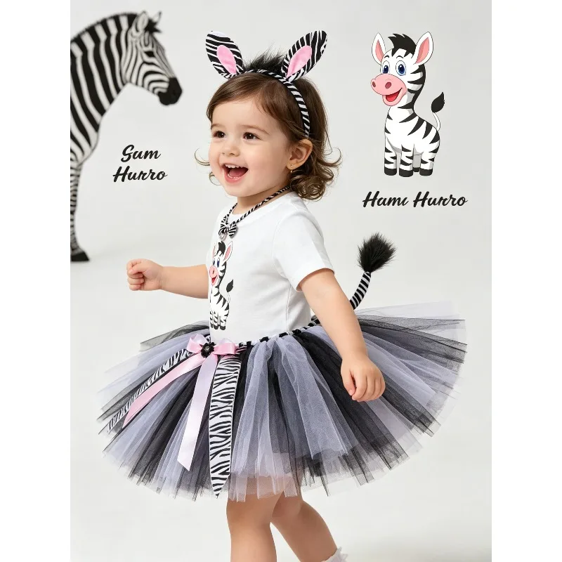 Zebra Stripe Tulle Princess Gown Bunny Accent Birthday Carnival Holiday Party Stage Cosplay Art Elegant Carnival Festive Wear
Zebra Stripe Tulle Princess Gown Bunny Accent Birthday Carnival Holiday Party Stage Cosplay Art Elegant Carnival Festive Wear