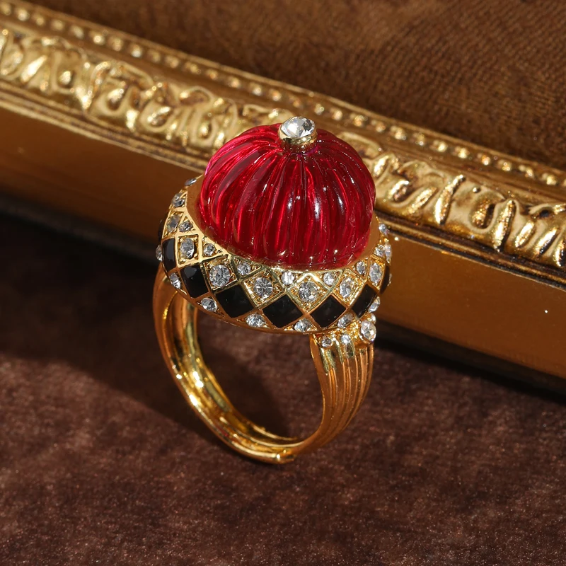 Vintage Rose Red Pumpkin Ring Zircon Black Drip Oil Gold Color Resin Jewelry For Woman Halloween Fashion Accessories 2026 Trends
Vintage Rose Red Pumpkin Ring Zircon Black Drip Oil Gold Color Resin Jewelry For Woman Halloween Fashion Accessories 2026 Trends