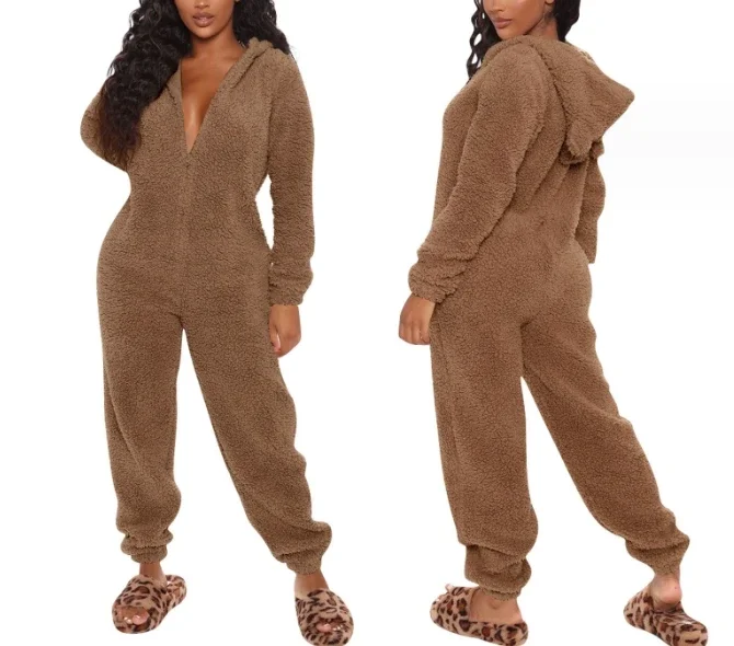 CPSYMYM Jumpsuit Women Autumn Plush Solid Color Casual Long Sleeved Daily Home Zippered Jumpsuit Hooded Pajamas
CPSYMYM Jumpsuit Women Autumn Plush Solid Color Casual Long Sleeved Daily Home Zippered Jumpsuit Hooded Pajamas