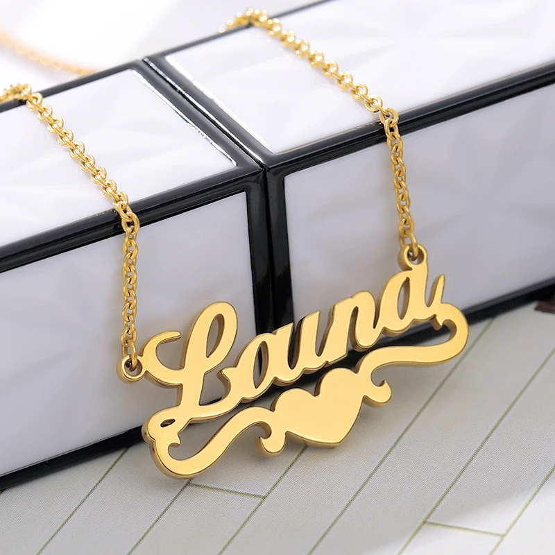 Custom Heart Name Necklace With Heart Ribbon Stainless Steel Nameplate Pendant Necklace Women Jewelry Friend Gift Free Shipping
Custom Heart Name Necklace With Heart Ribbon Stainless Steel Nameplate Pendant Necklace Women Jewelry Friend Gift Free Shipping