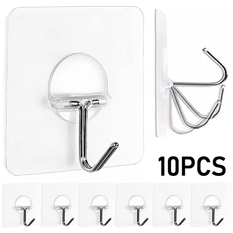 1/10PCS Transparent Stainless Steel Hooks Strong Self Adhesive Keys Bags Hanging Rack Kitchen Bathroom Door Wall Storage Hanger
1/10PCS Transparent Stainless Steel Hooks Strong Self Adhesive Keys Bags Hanging Rack Kitchen Bathroom Door Wall Storage Hanger