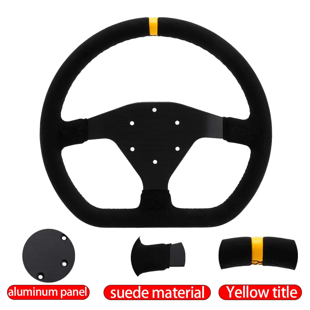 High Precision 320mm Flat Suede Steering Wheel for Sim Racing Drift and PC Game Control
High Precision 320mm Flat Suede Steering Wheel for Sim Racing Drift and PC Game Control
