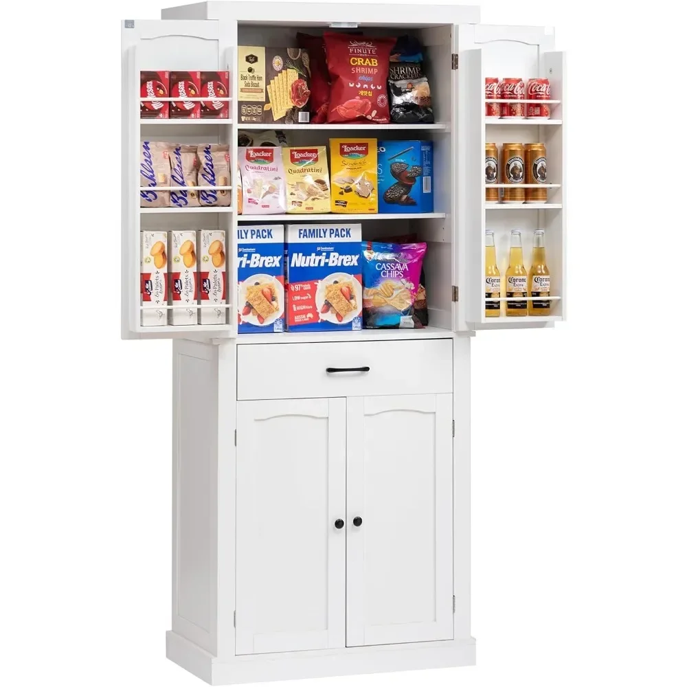 72" Kitchen Pantry Cabinet, Large Freestanding Cupboard with Drawer, Adjustable Shelves and Door Storage Shelves
72" Kitchen Pantry Cabinet, Large Freestanding Cupboard with Drawer, Adjustable Shelves and Door Storage Shelves