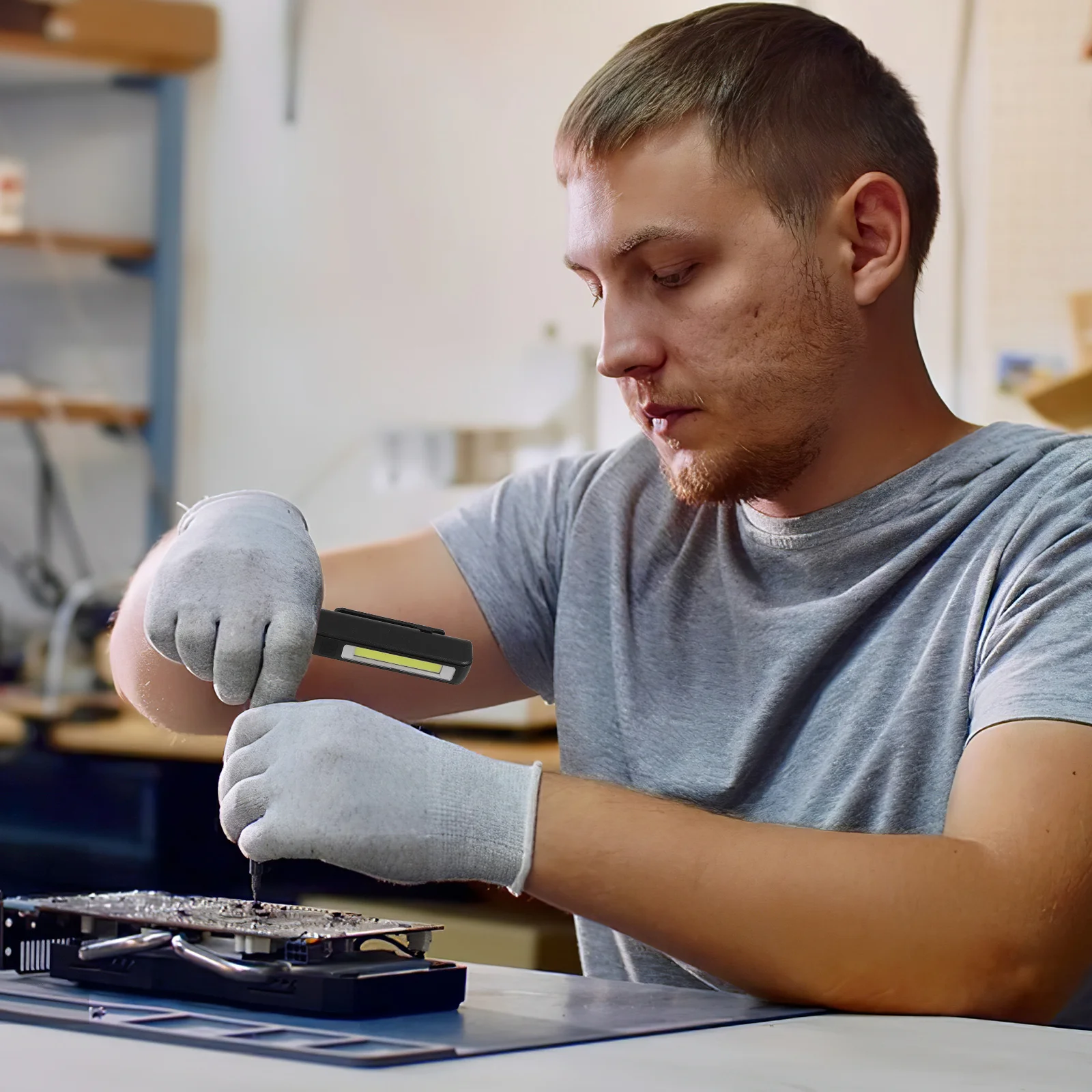 Cob Led Pen Light Work Light Flashlight Portable Operated Magnetic 120 Degree Rotating Head For Electronics Repair
Cob Led Pen Light Work Light Flashlight Portable Operated Magnetic 120 Degree Rotating Head For Electronics Repair