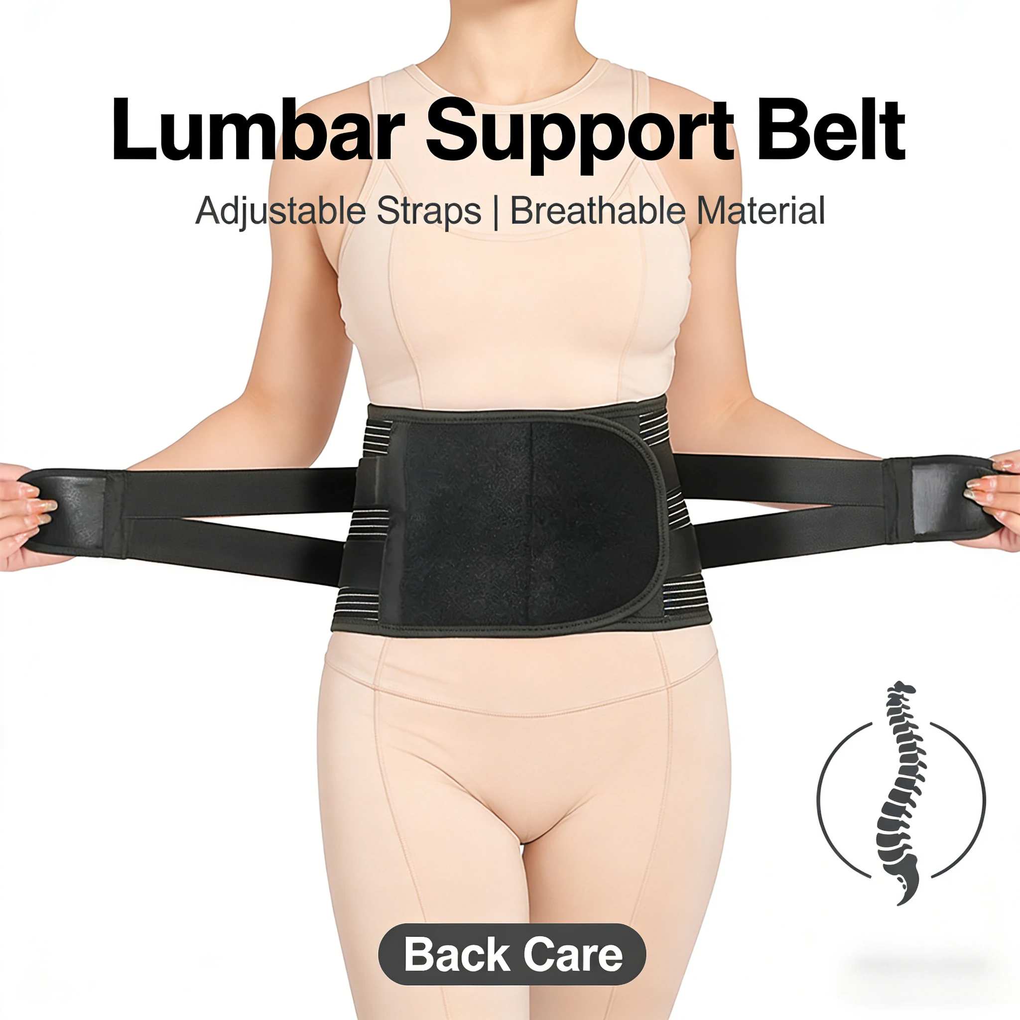 Поясничный опорный пояс со стальной пластиной, пружинная опора для сжатия, грыжи диска и предотвращения натяжения позвоночника
Поясничный опорный пояс со стальной пластиной, пружинная опора для сжатия, грыжи диска и предотвращения натяжения позвоночника