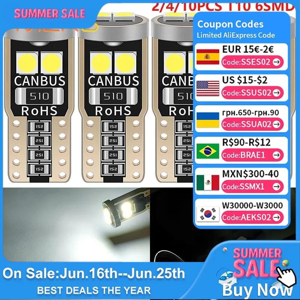 2/4/10PCS Auto Reading Lamp Super Bright T10 W5W LED Bulb Canbus Car Interior Dome Door Glove Box Trunk License Plate Light 6SMD
2/4/10PCS Auto Reading Lamp Super Bright T10 W5W LED Bulb Canbus Car Interior Dome Door Glove Box Trunk License Plate Light 6SMD