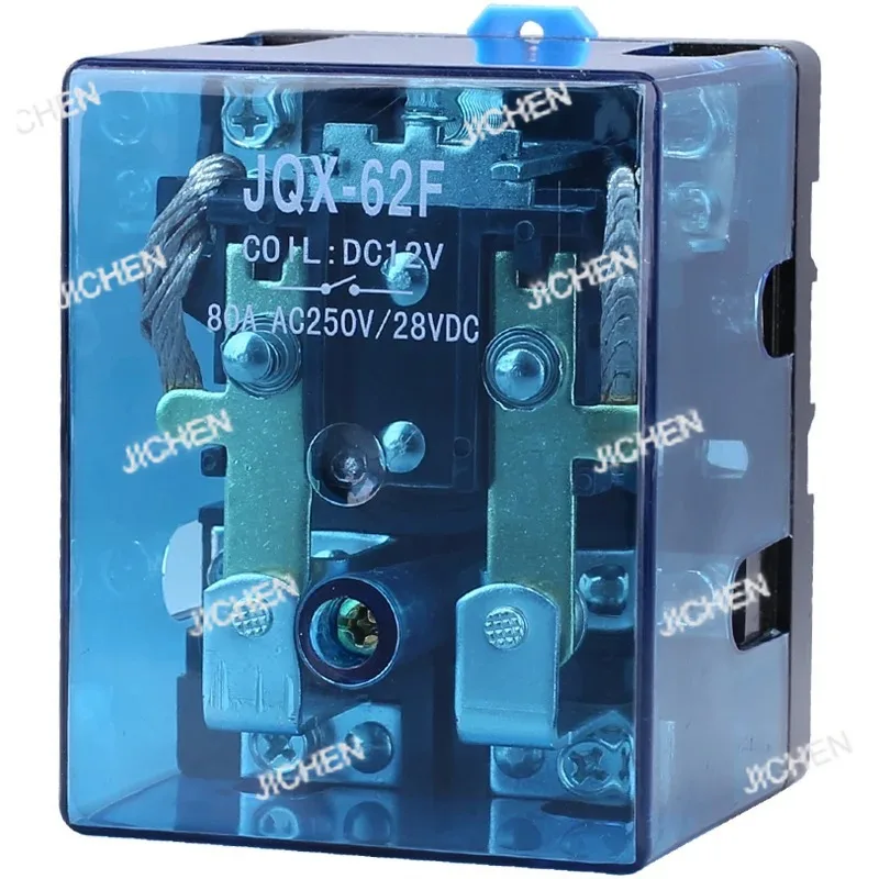 JQX-62F 80A 120A High-power Relay DC12V DC24V DC48V AC220V Silver Plating Contactor Copper Coil Fire Resistance Shell Relay
JQX-62F 80A 120A High-power Relay DC12V DC24V DC48V AC220V Silver Plating Contactor Copper Coil Fire Resistance Shell Relay
