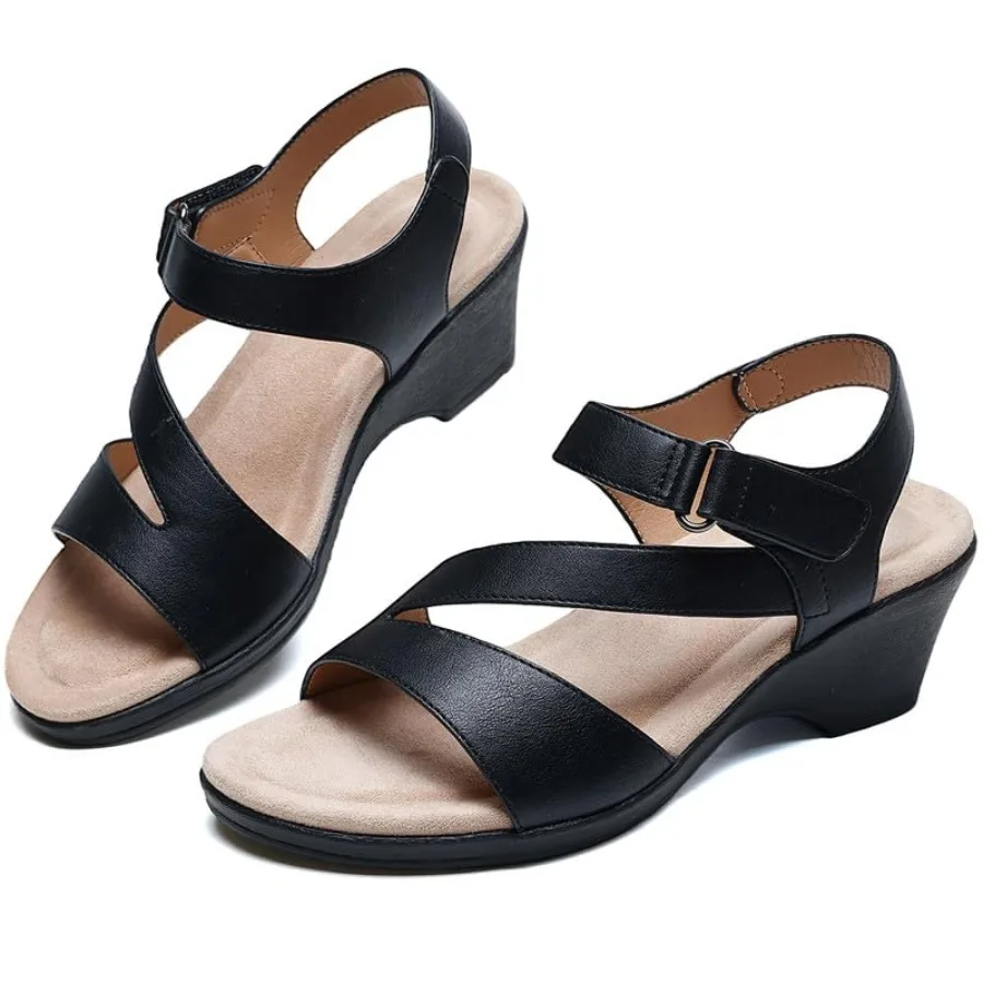 Maxome Wedge Sandals for Women Dressy Heels 2-Inch Platform Leather Dress Shoes with Wide Toe Arch Support Adjustable Strap Com
Maxome Wedge Sandals for Women Dressy Heels 2-Inch Platform Leather Dress Shoes with Wide Toe Arch Support Adjustable Strap Com