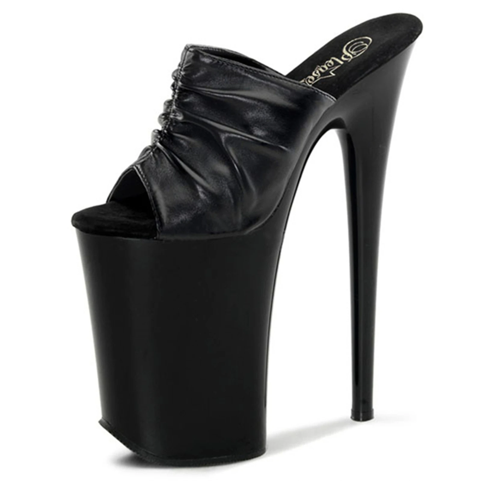 23CM Platform Slide Sandals, Black Ruched Strap Heels with Chunky Sole, Extreme Height Party Shoes
23CM Platform Slide Sandals, Black Ruched Strap Heels with Chunky Sole, Extreme Height Party Shoes