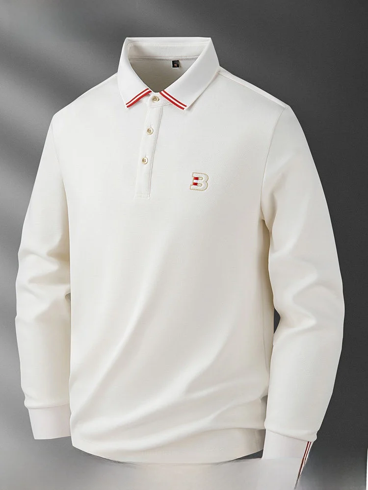 Autumn Winter Men's Long Sve irt Embroidered Luxury Combed Cotton Casual Busin hine Waable Collared T-irt
Autumn Winter Men's Long Sve irt Embroidered Luxury Combed Cotton Casual Busin hine Waable Collared T-irt