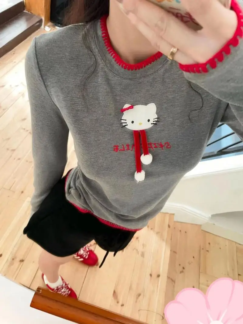 Популярный милый свитшот Kawaii Hello Kitty для девочек, футболка с длинными рукавами Sanrio, тонкие повседневные спортивные универсальные топы с героями мультфильмов для девочек
Популярный милый свитшот Kawaii Hello Kitty для девочек, футболка с длинными рукавами Sanrio, тонкие повседневные спортивные универсальные топы с героями мультфильмов для девочек