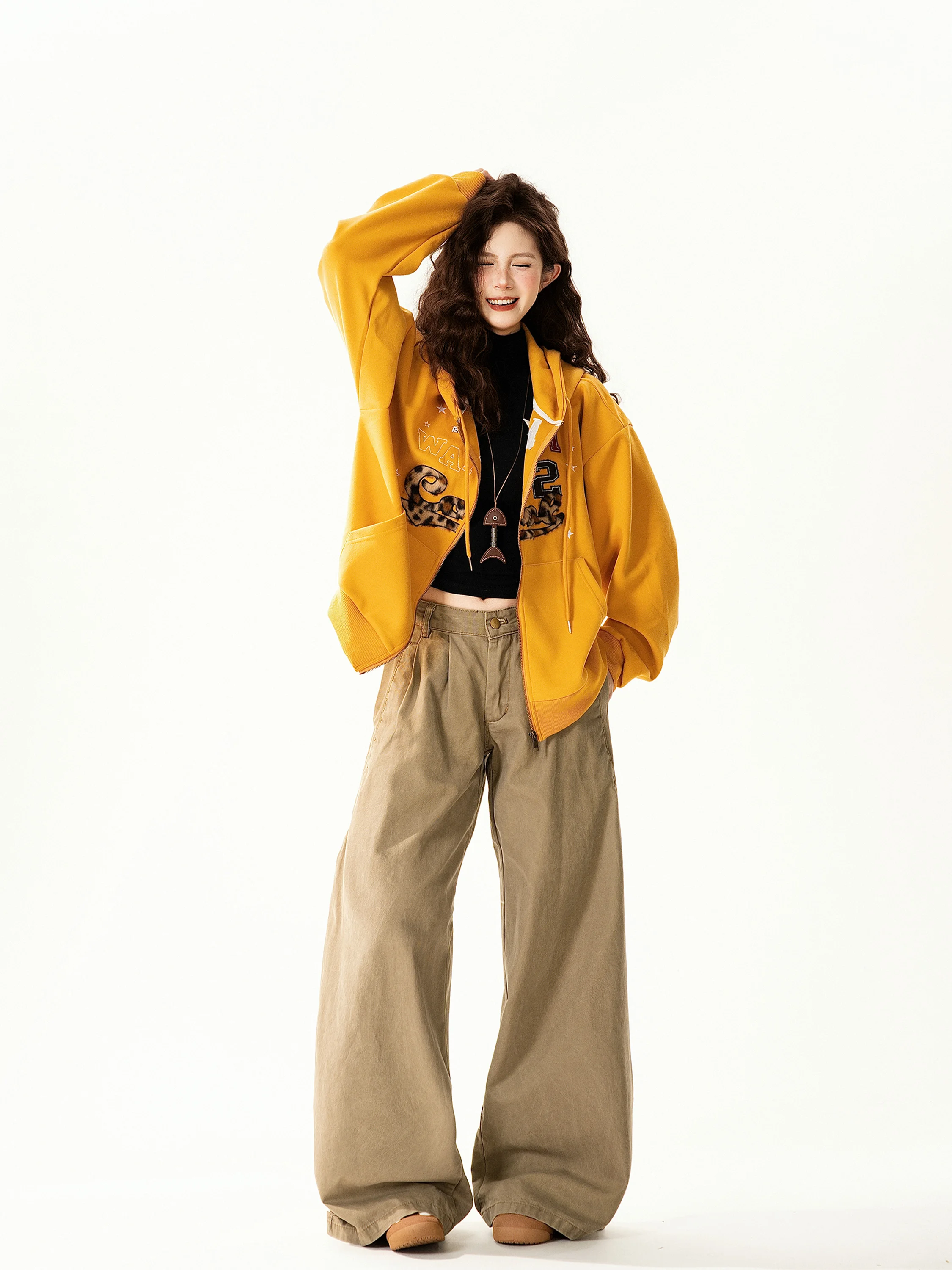 Retro American Leopard Print Letter Hooded Open Cardigan Sweatirt Women Loose Casual Versatile Couple Jaet Trendy
Retro American Leopard Print Letter Hooded Open Cardigan Sweatirt Women Loose Casual Versatile Couple Jaet Trendy