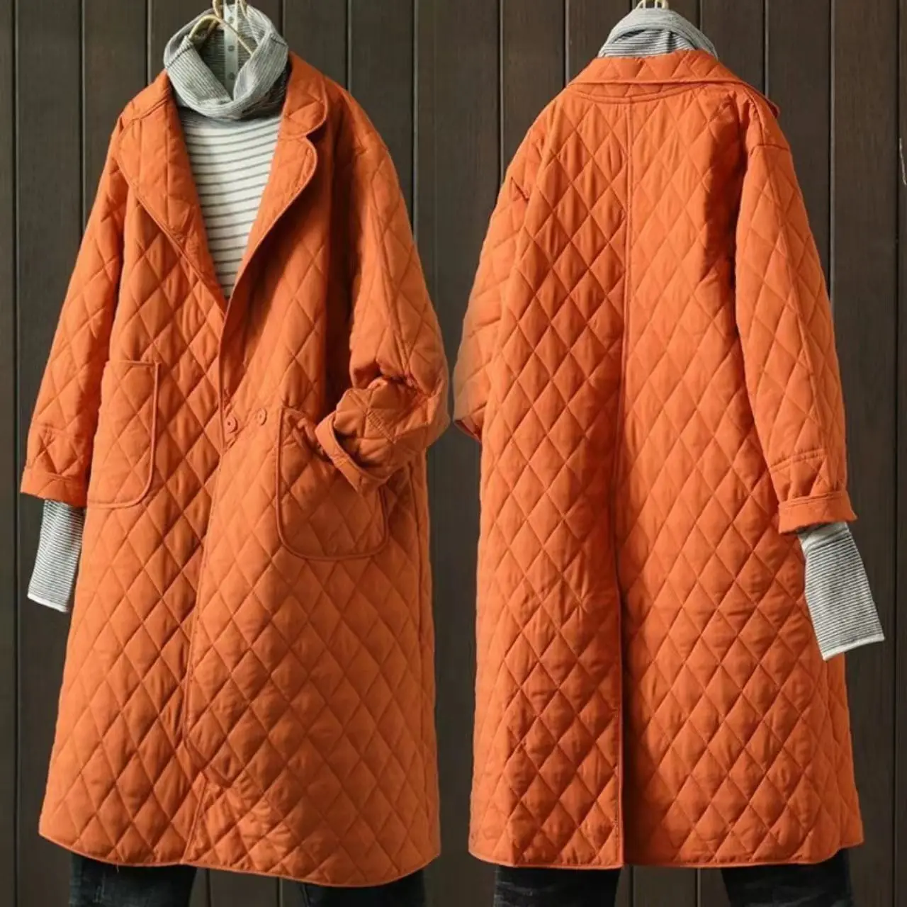 Утепленная стеганая куртка-тренч оверсайз из хлопка для женщин, осень-зима 2025, в стиле ретро, средней длины, свободного кроя
Утепленная стеганая куртка-тренч оверсайз из хлопка для женщин, осень-зима 2025, в стиле ретро, средней длины, свободного кроя