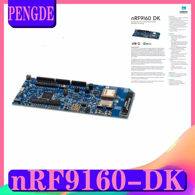Spot nRF9160-DK LTE-M NB-IoT GNSS nRF9160 SiP Сотовая плата IoT, новая плата разработки
Spot nRF9160-DK LTE-M NB-IoT GNSS nRF9160 SiP Сотовая плата IoT, новая плата разработки