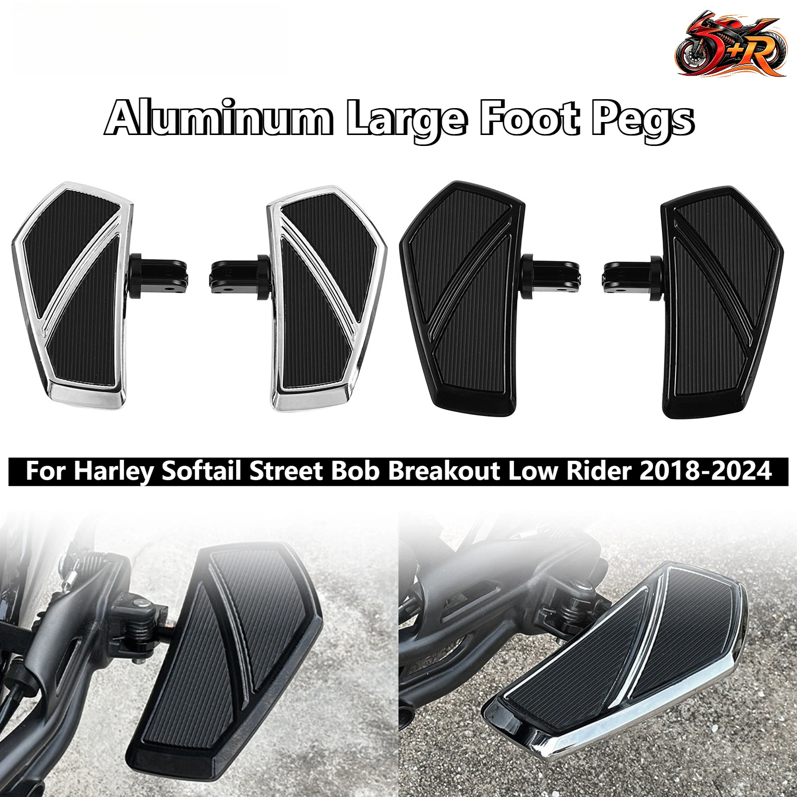 Foot Pegs Aluminum Large Comfortable Footrests Fit For Harley Softail Street Bob Breakout Low Rider 2018-2024 Direct Replacement
Foot Pegs Aluminum Large Comfortable Footrests Fit For Harley Softail Street Bob Breakout Low Rider 2018-2024 Direct Replacement
