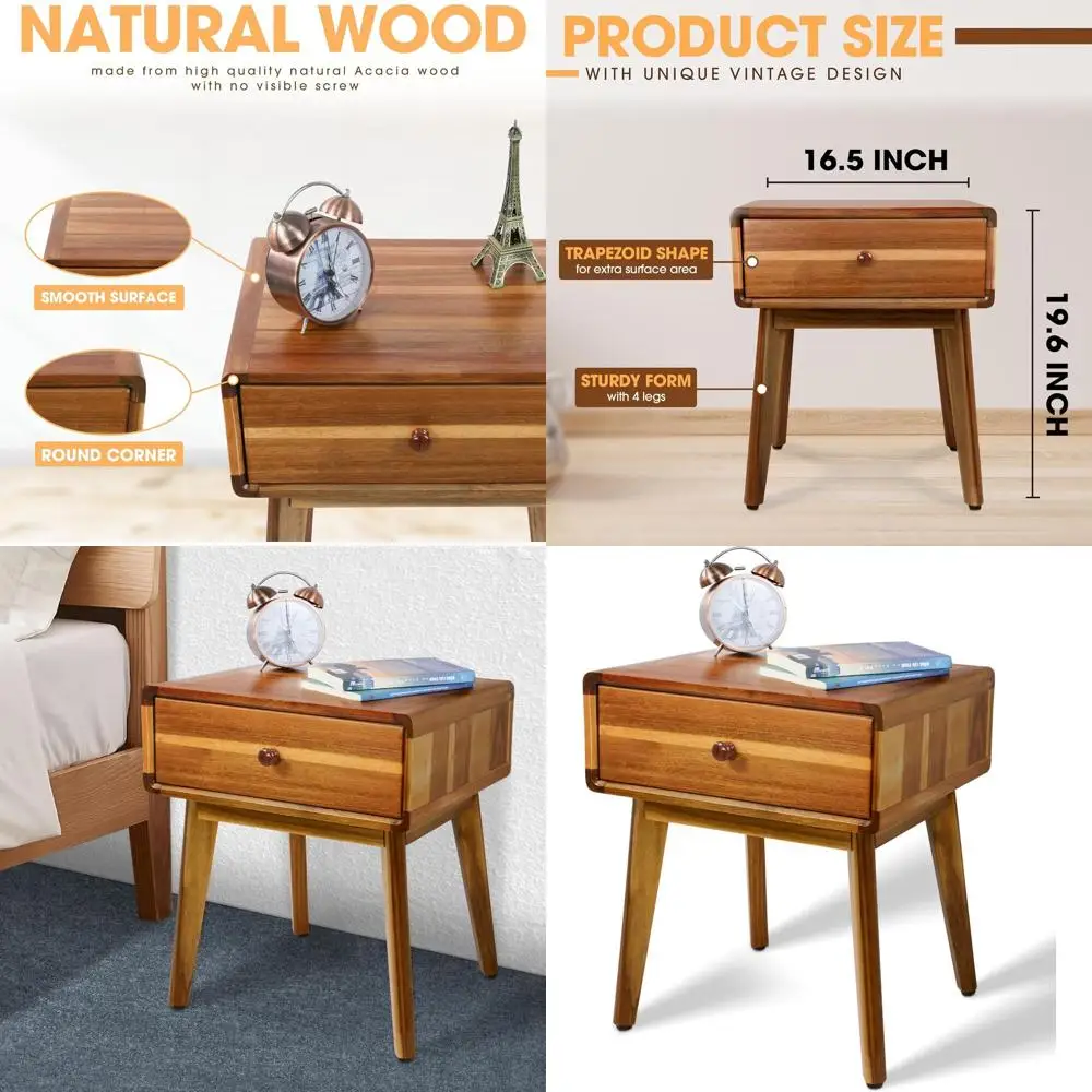 Acacia Wood Nightstand, Handcrafted Space-Saving Side Table with Acrylic Finish, Nail-Free Design
Acacia Wood Nightstand, Handcrafted Space-Saving Side Table with Acrylic Finish, Nail-Free Design