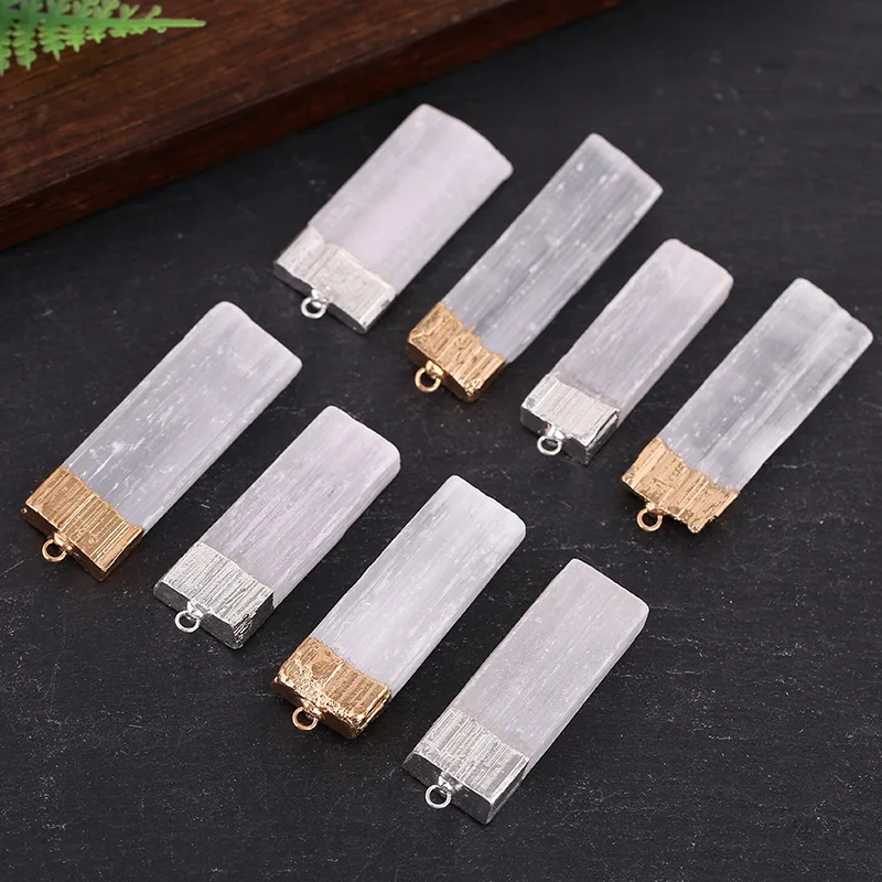 12pcs Natural Gypsum Pendant Crystal Raw Stone Irregular Square Rectangle Strip Charms Necklace Jewelry Making ACC
12pcs Natural Gypsum Pendant Crystal Raw Stone Irregular Square Rectangle Strip Charms Necklace Jewelry Making ACC