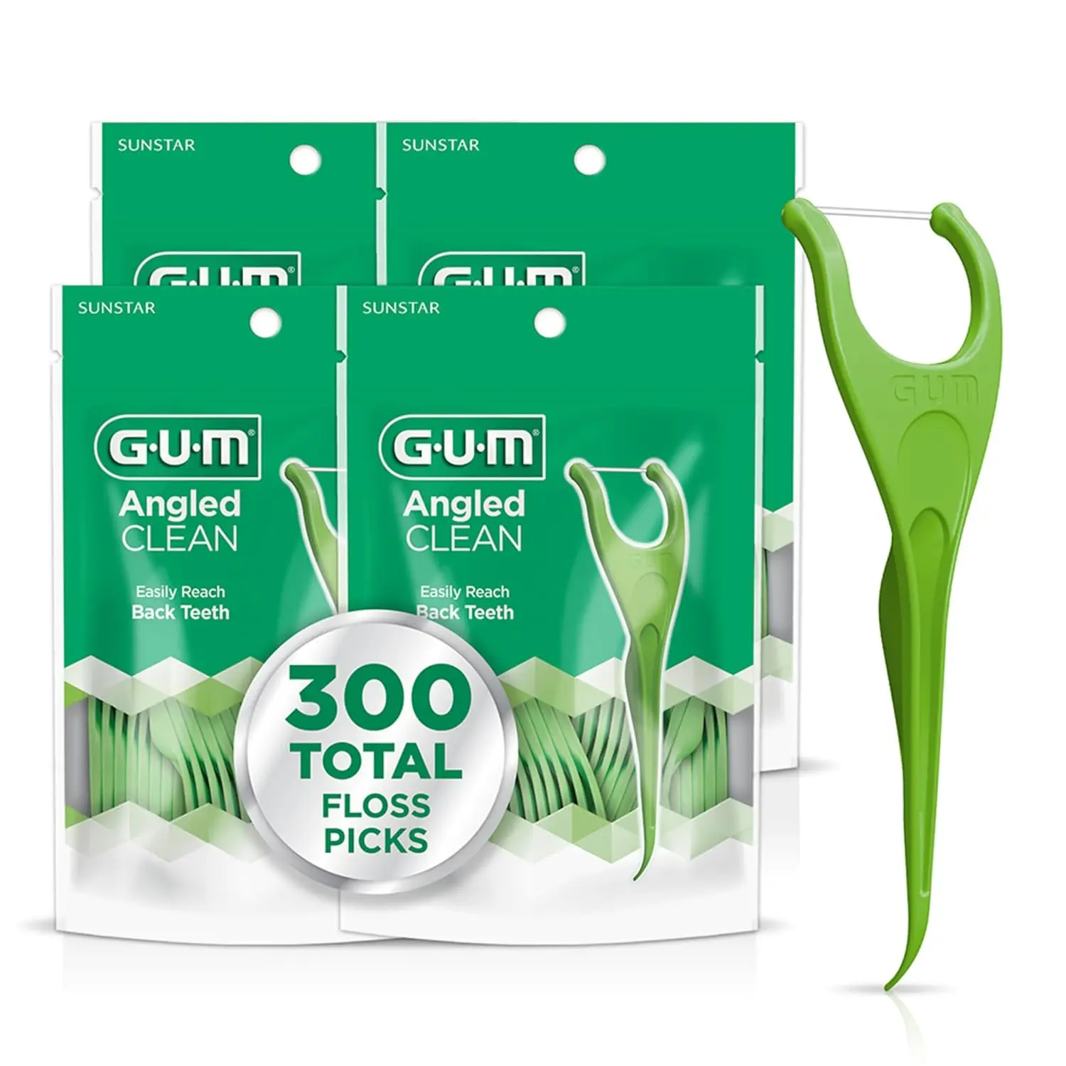 Angled Dental Floss Picks, Extra-Strong Shred-Resistant, Fresh Mint, 300 Count
Angled Dental Floss Picks, Extra-Strong Shred-Resistant, Fresh Mint, 300 Count
