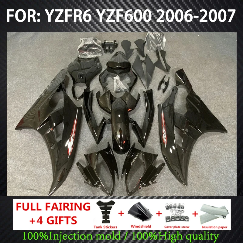 Injection mold Fairing Kit for YZFR6 06 07 YZF R6 2006 2007 YZF600 yzfr6 06 07 Matte&gloss black Fairings set
Injection mold Fairing Kit for YZFR6 06 07 YZF R6 2006 2007 YZF600 yzfr6 06 07 Matte&gloss black Fairings set