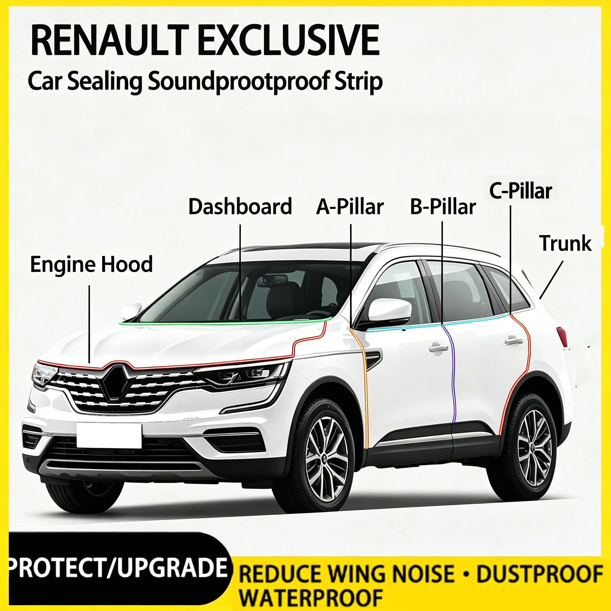 For Renault Koleos Kadjar Captur ARKANA Espace Mégane Fluence Taliant Clio Zoe Kangoo Kwid Rubber Car Door Sealing Strips
For Renault Koleos Kadjar Captur ARKANA Espace Mégane Fluence Taliant Clio Zoe Kangoo Kwid Rubber Car Door Sealing Strips