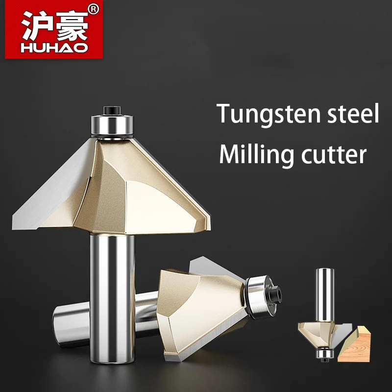 HUHAO Professional 45-Degree Chamfer Woodworking Milling Cutter Wood Edge Trimming Bevel Cutter Router Bit with Bearing Guide
HUHAO Professional 45-Degree Chamfer Woodworking Milling Cutter Wood Edge Trimming Bevel Cutter Router Bit with Bearing Guide