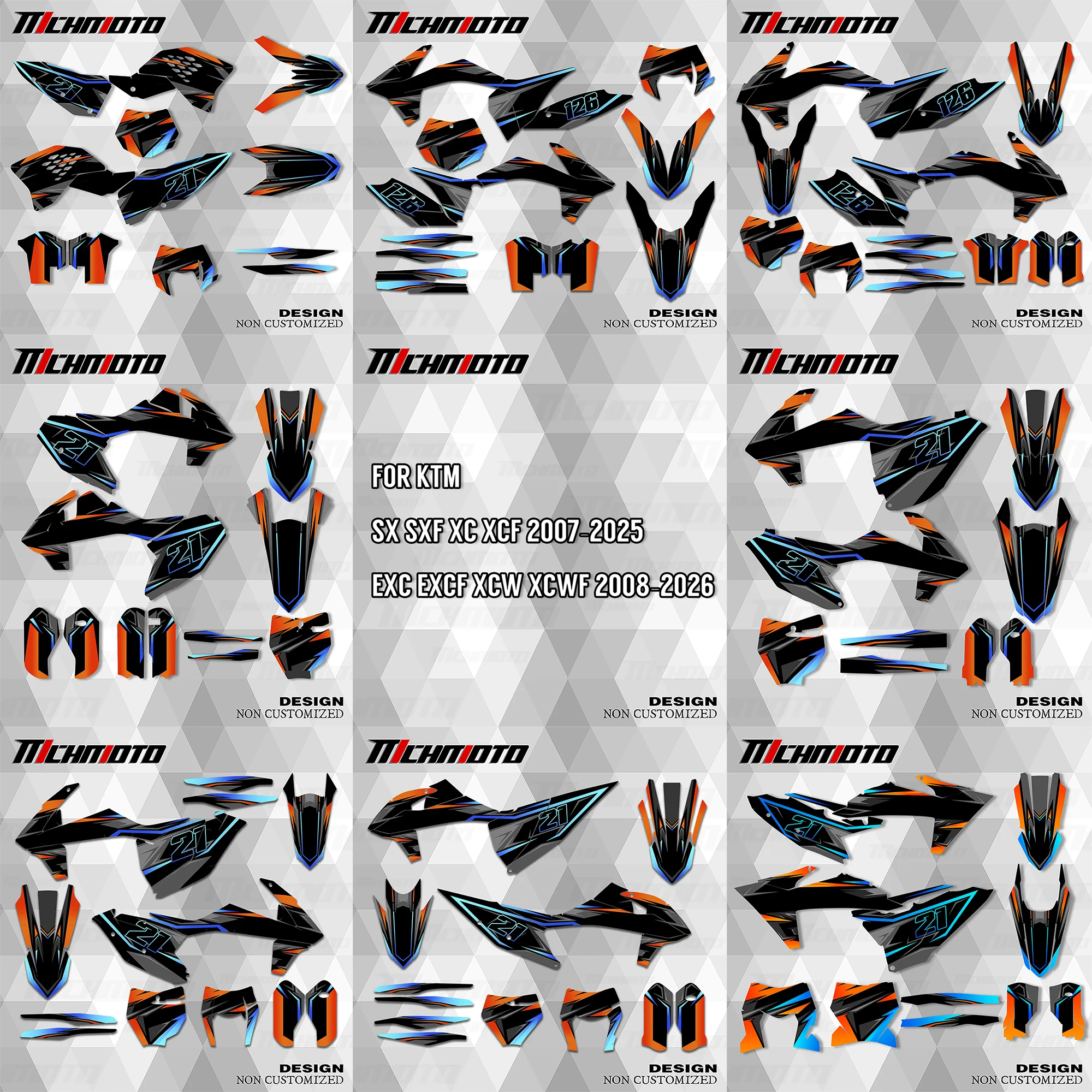 MCHMFG For KTM SX SXF 2007-2025 EXC XCW 2008-2026 SX65 SX85 Custom Motorcycle Graphics Background Decals Stickers Kits
MCHMFG For KTM SX SXF 2007-2025 EXC XCW 2008-2026 SX65 SX85 Custom Motorcycle Graphics Background Decals Stickers Kits