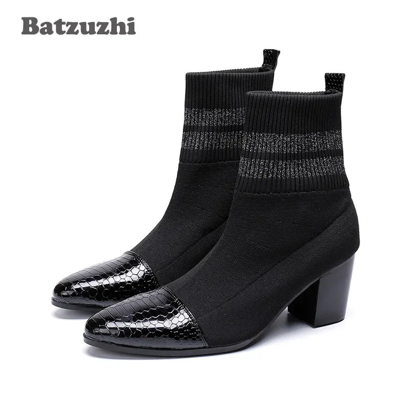 Batzuzhi Italian Type Boots Men Pointed Toe Black Fashion Short Boots for Men 7cm High Heels Party, Motorcycle boots Men Botas
Batzuzhi Italian Type Boots Men Pointed Toe Black Fashion Short Boots for Men 7cm High Heels Party, Motorcycle boots Men Botas
