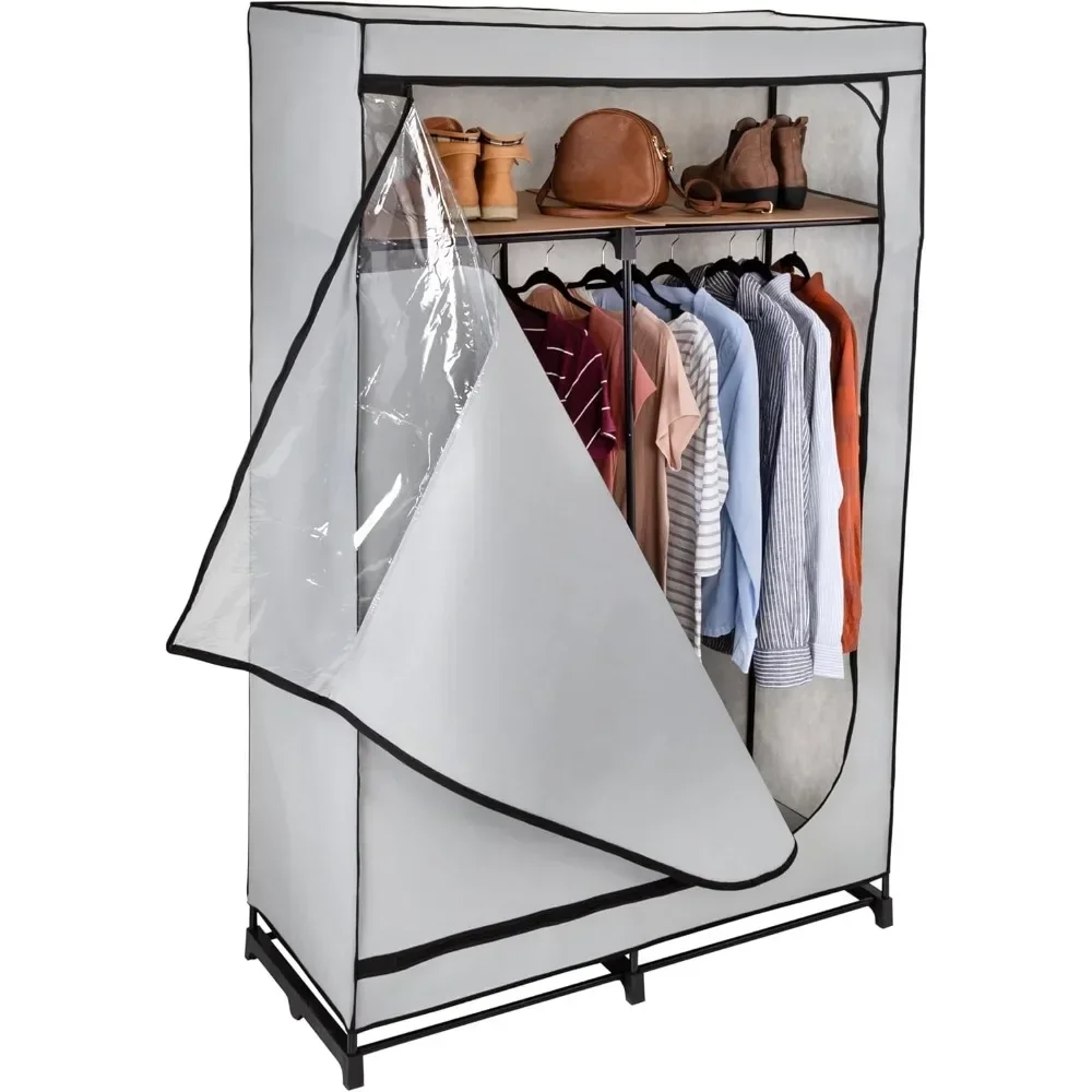 Premium Coat Rack, Portable Wardrobe with Cover and Shelf, Heavy-duty Non-woven Polyester Cover, Elevated Shelf
Premium Coat Rack, Portable Wardrobe with Cover and Shelf, Heavy-duty Non-woven Polyester Cover, Elevated Shelf