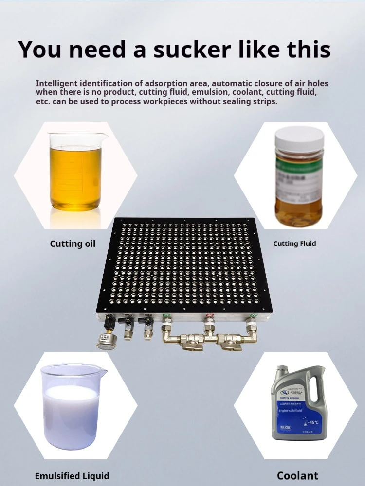 Multi-point vacuum chuck CNC industrial sealing stripless machining center heavy-duty multi-hole vacuum chuck
Multi-point vacuum chuck CNC industrial sealing stripless machining center heavy-duty multi-hole vacuum chuck
