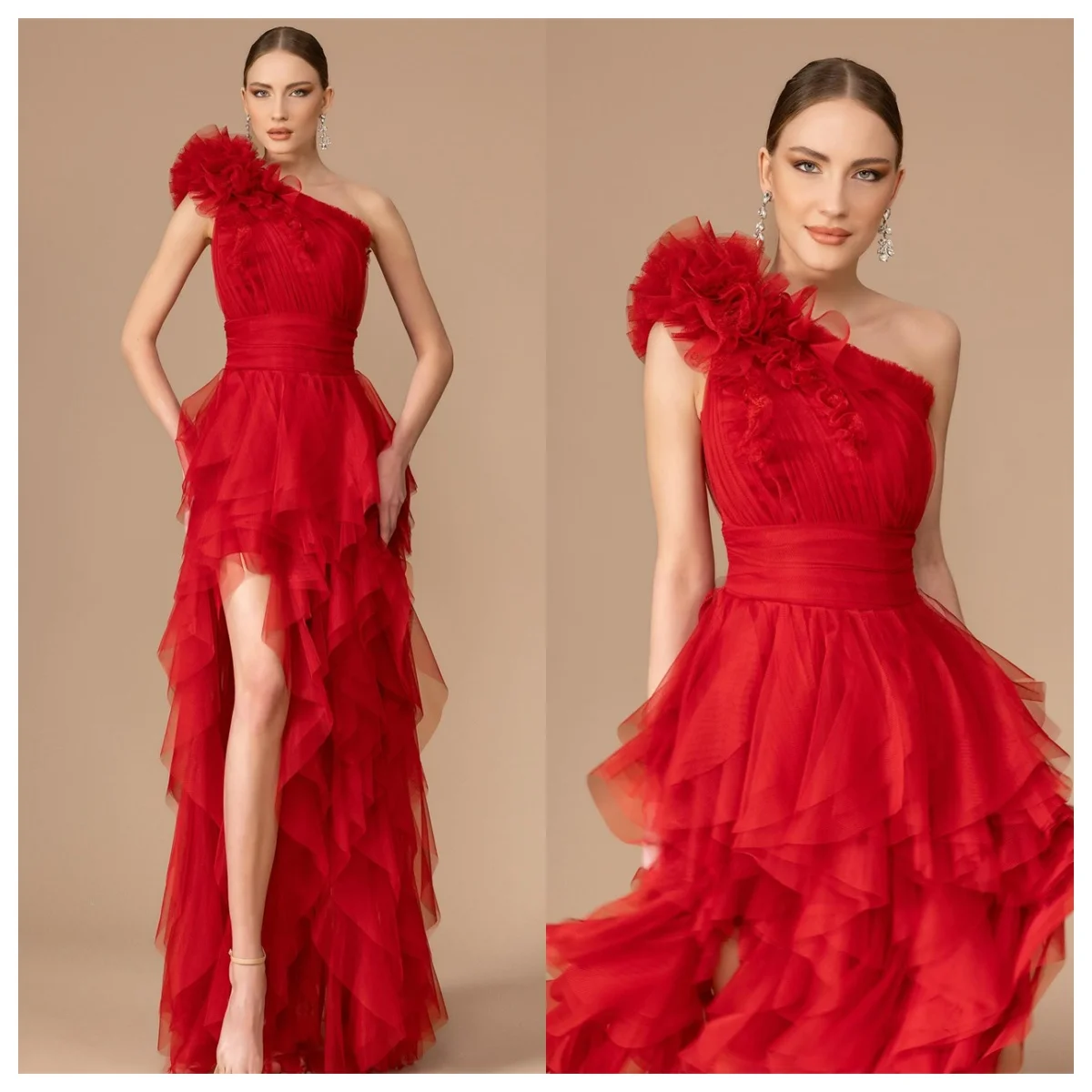 Customized Exquisite Red Tulle Evening Dress One Shoulder Sleeveless Celebrity Gowns Delicate Bespoke Occasion Gowns Fashion
Customized Exquisite Red Tulle Evening Dress One Shoulder Sleeveless Celebrity Gowns Delicate Bespoke Occasion Gowns Fashion