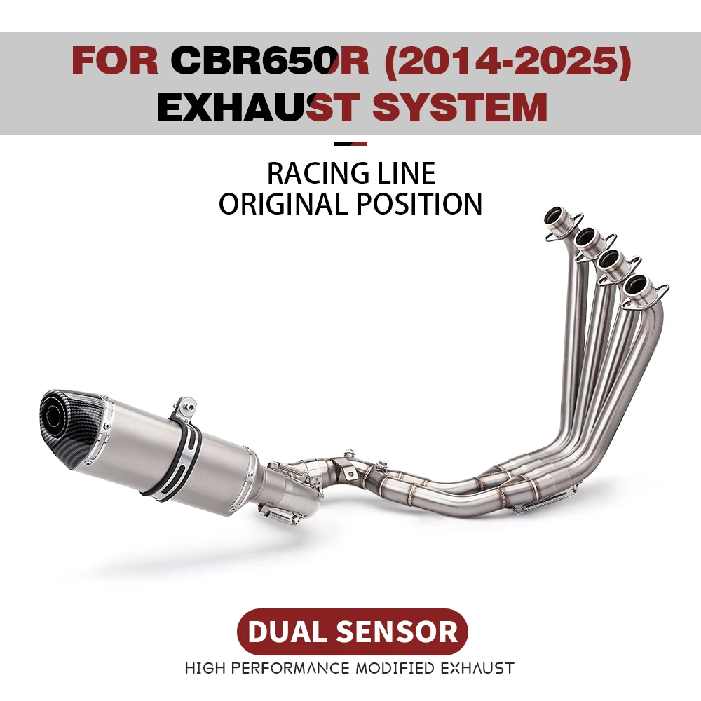 For CBR650R CBR650F CBR650 CB650F 2014-2025 Motorcycle Exhaust Tube Front Link Pipe Escape Full System With Two oxygen sensors
For CBR650R CBR650F CBR650 CB650F 2014-2025 Motorcycle Exhaust Tube Front Link Pipe Escape Full System With Two oxygen sensors