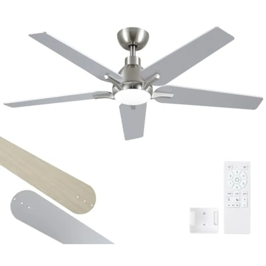 52 Inch Ceiling Fans with Lights: Brushed Nickel Ceiling Fan with Light and Remote for Bedroom Living Room Dining Room Patio, 3
52 Inch Ceiling Fans with Lights: Brushed Nickel Ceiling Fan with Light and Remote for Bedroom Living Room Dining Room Patio, 3