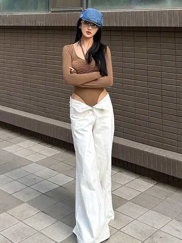 Ai Qingxin High Waist Wide Leg Jeans Lake Water Blue Women's Cleanfit Sle Mid-aged plus Size Medium Elastic PU Fabric
Ai Qingxin High Waist Wide Leg Jeans Lake Water Blue Women's Cleanfit Sle Mid-aged plus Size Medium Elastic PU Fabric