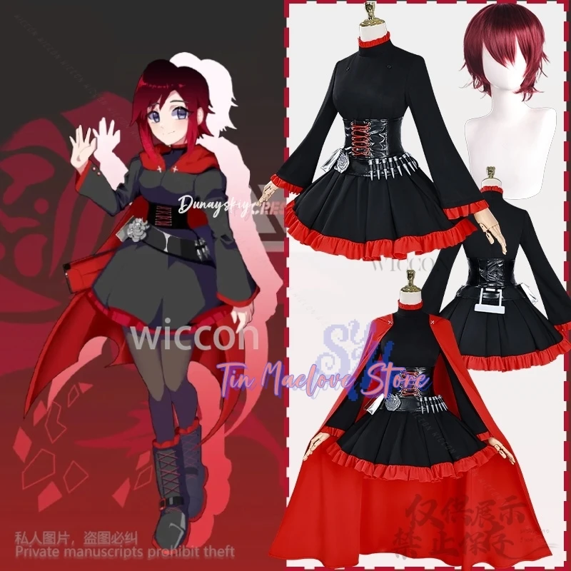 Ruby Rose Anime RWBY Cosplay Red Cape Battle Dress Rose Punk Belt Goth Black Red Lolita Y2K Uniform Halloween Party Customized
Ruby Rose Anime RWBY Cosplay Red Cape Battle Dress Rose Punk Belt Goth Black Red Lolita Y2K Uniform Halloween Party Customized