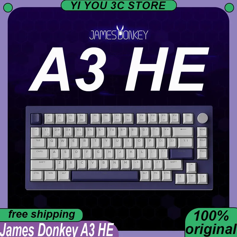 James Donkey A3 HE Wireless Tri-mode Magnetic Axis Keyboard 81Keys Low Latency Self-developed PBT 4000mAh Esports Keyboards A3HE
James Donkey A3 HE Wireless Tri-mode Magnetic Axis Keyboard 81Keys Low Latency Self-developed PBT 4000mAh Esports Keyboards A3HE